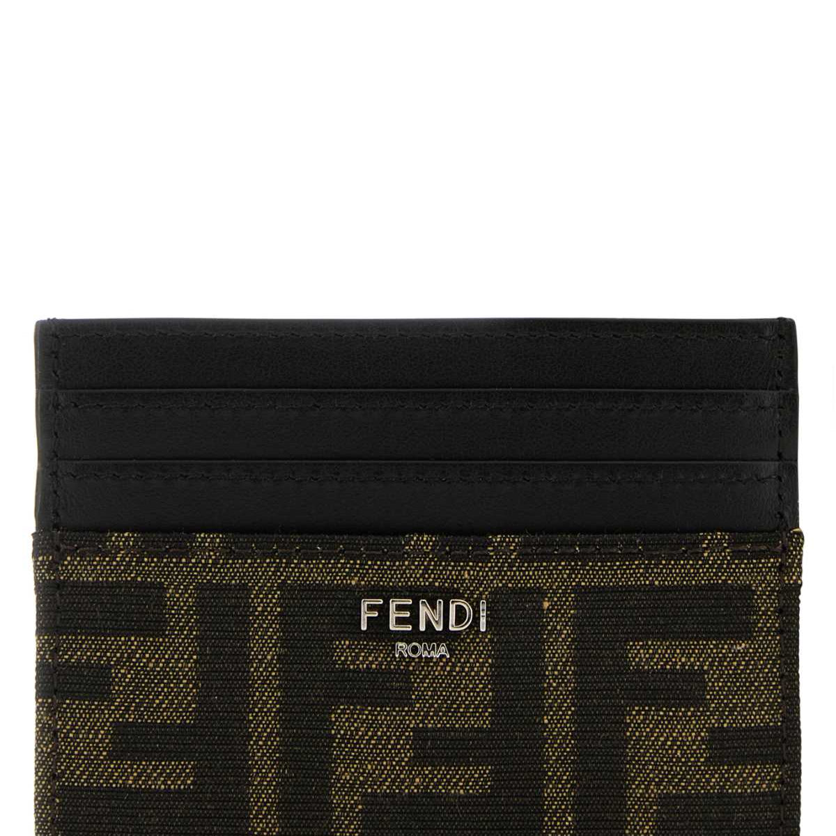 Fendi Men Embroidered Jacquard Card Holder