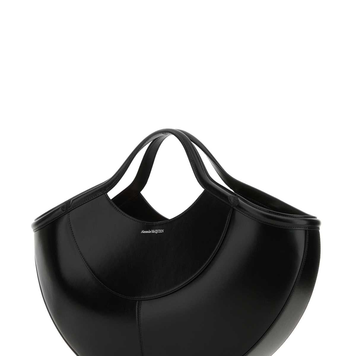 Alexander Mcqueen Women Black Leather The Cove Shopping Bag