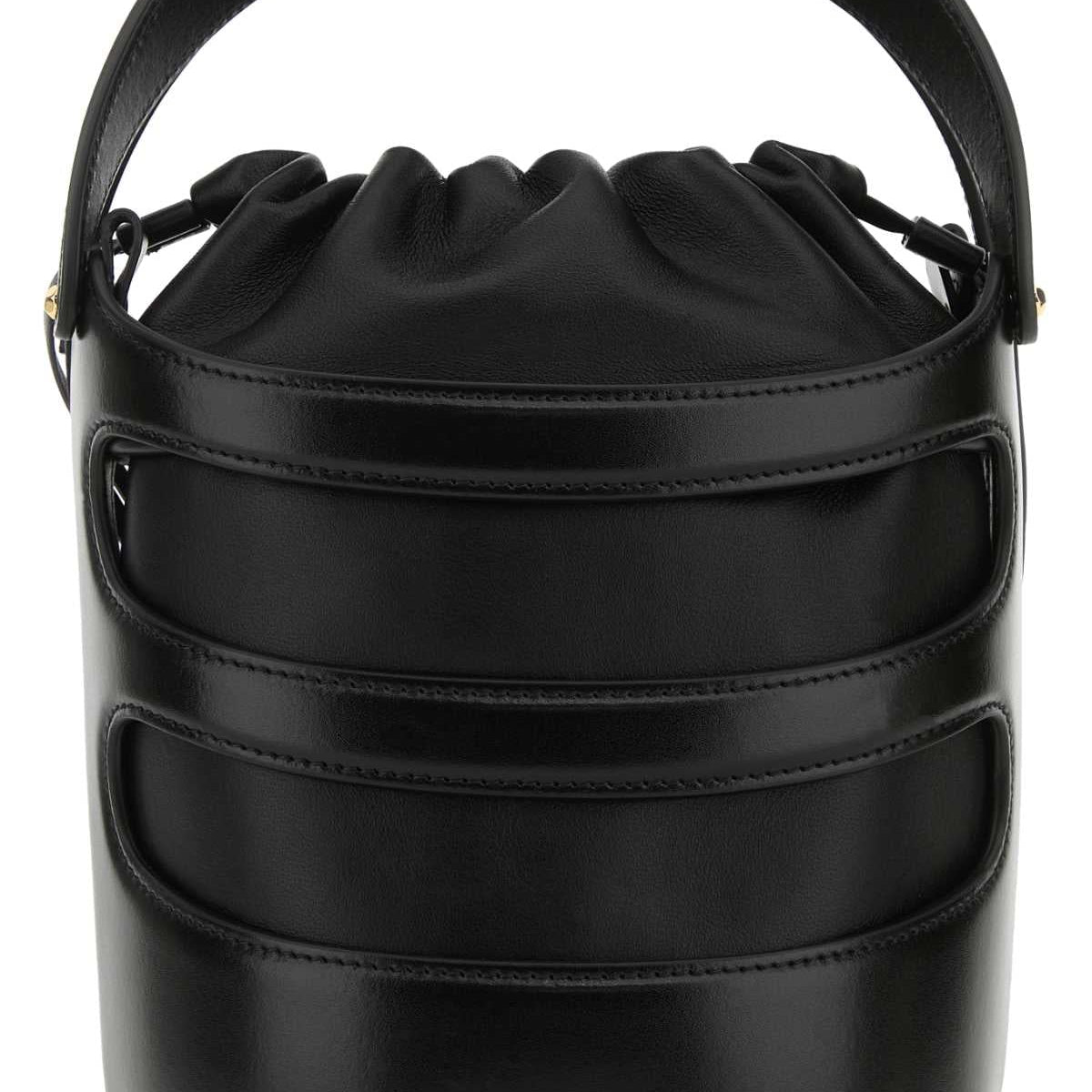 Alexander Mcqueen Women Black Leather The Rise Bucket Bag