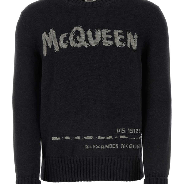 Alexander Mcqueen Men Charcoal Cotton Sweater
