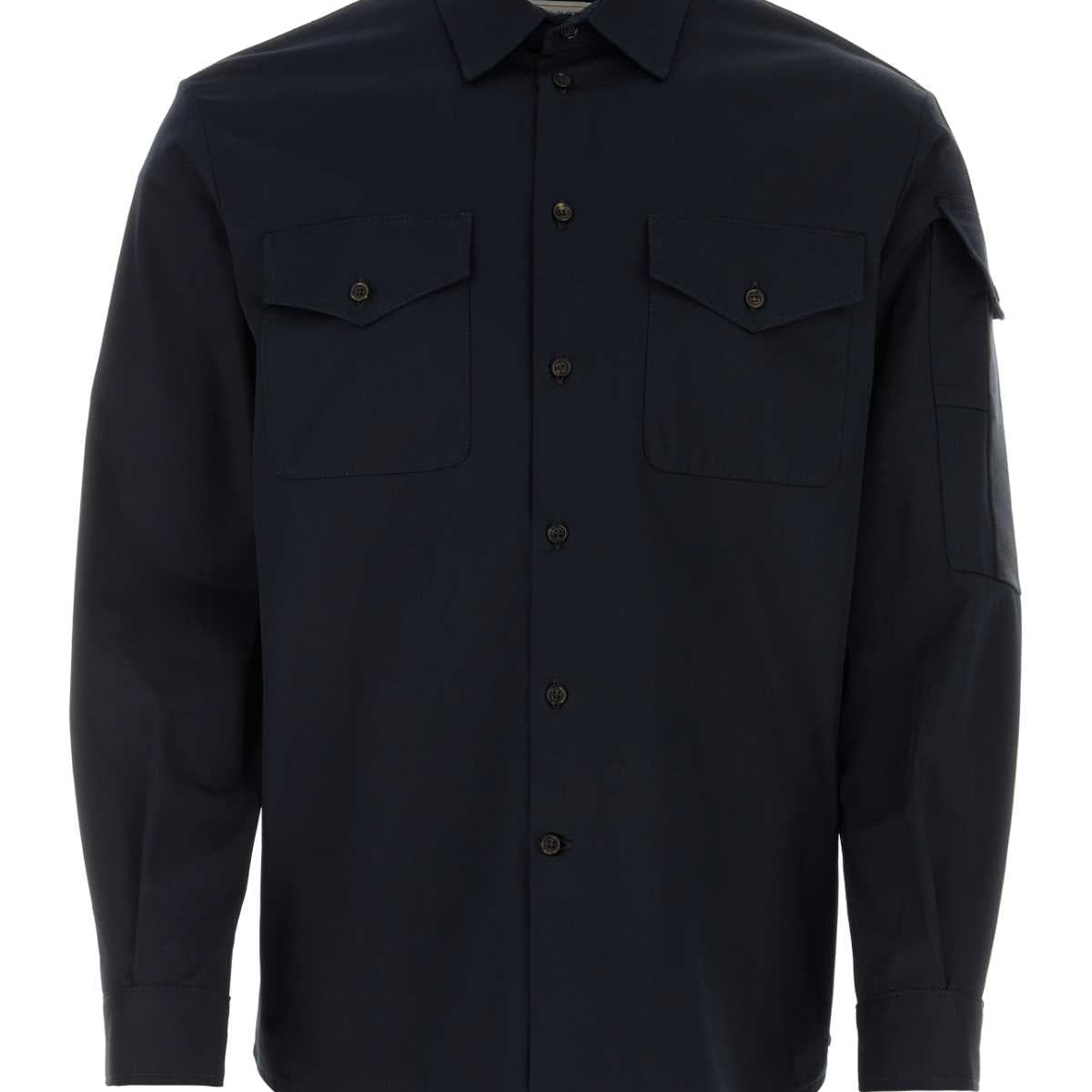 Alexander Mcqueen Men Midnight Blue Oxford Shirt