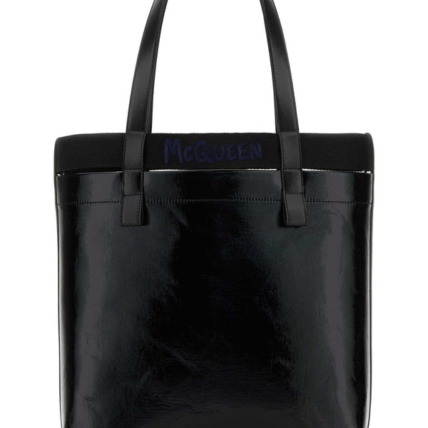 Alexander Mcqueen Men Black Canvas Shopping Bag