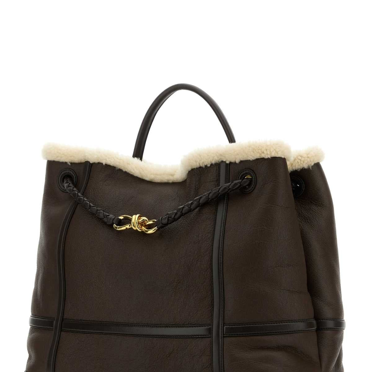 Bottega Veneta Women Brown Leather Large Andiamo Handbag