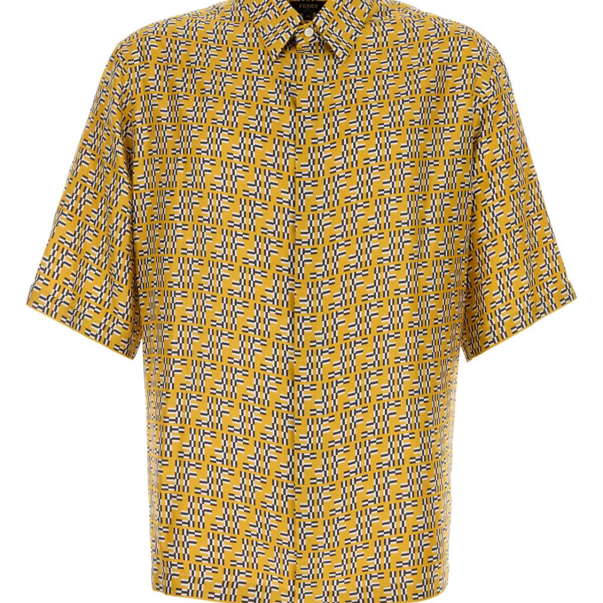 Fendi Men Printed Silk Shirt