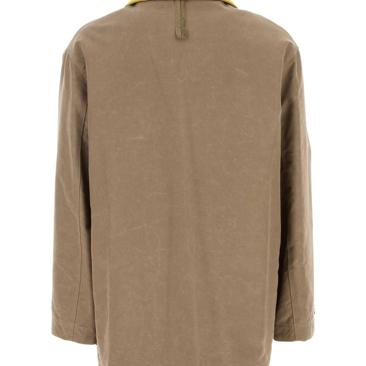 Fendi Men Cappuccino Canvas Coat