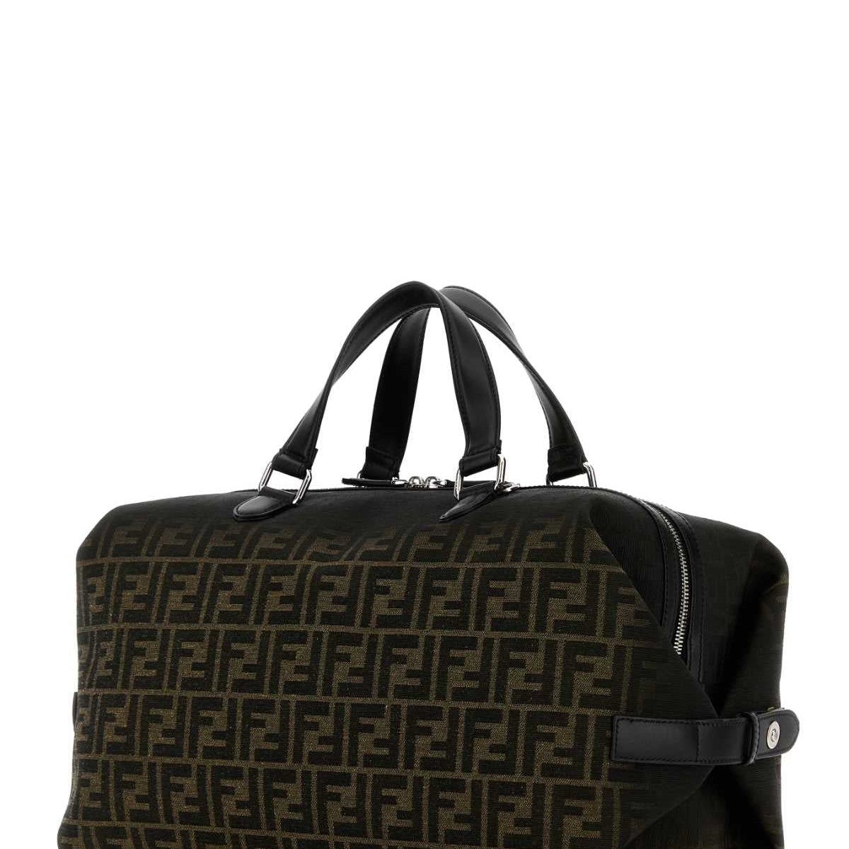 Fendi Men Embroidered Fabric Medium Fendi Siesta Ff Eclissi Travel Bag