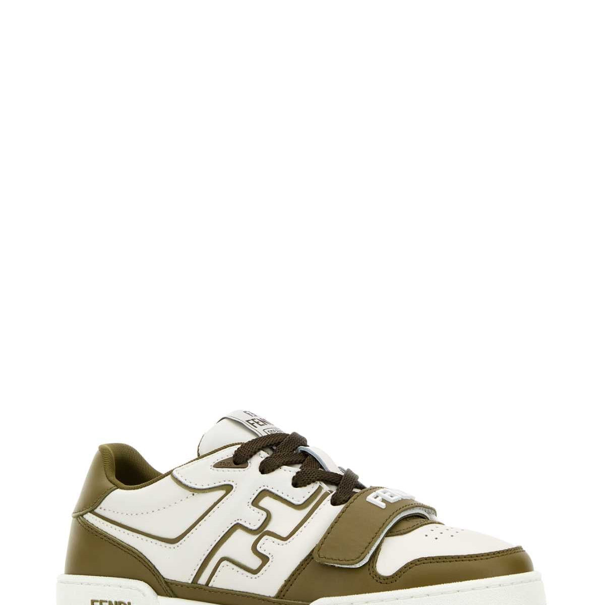 Fendi Women Two-Tone Leather Fendi Match Sneakers