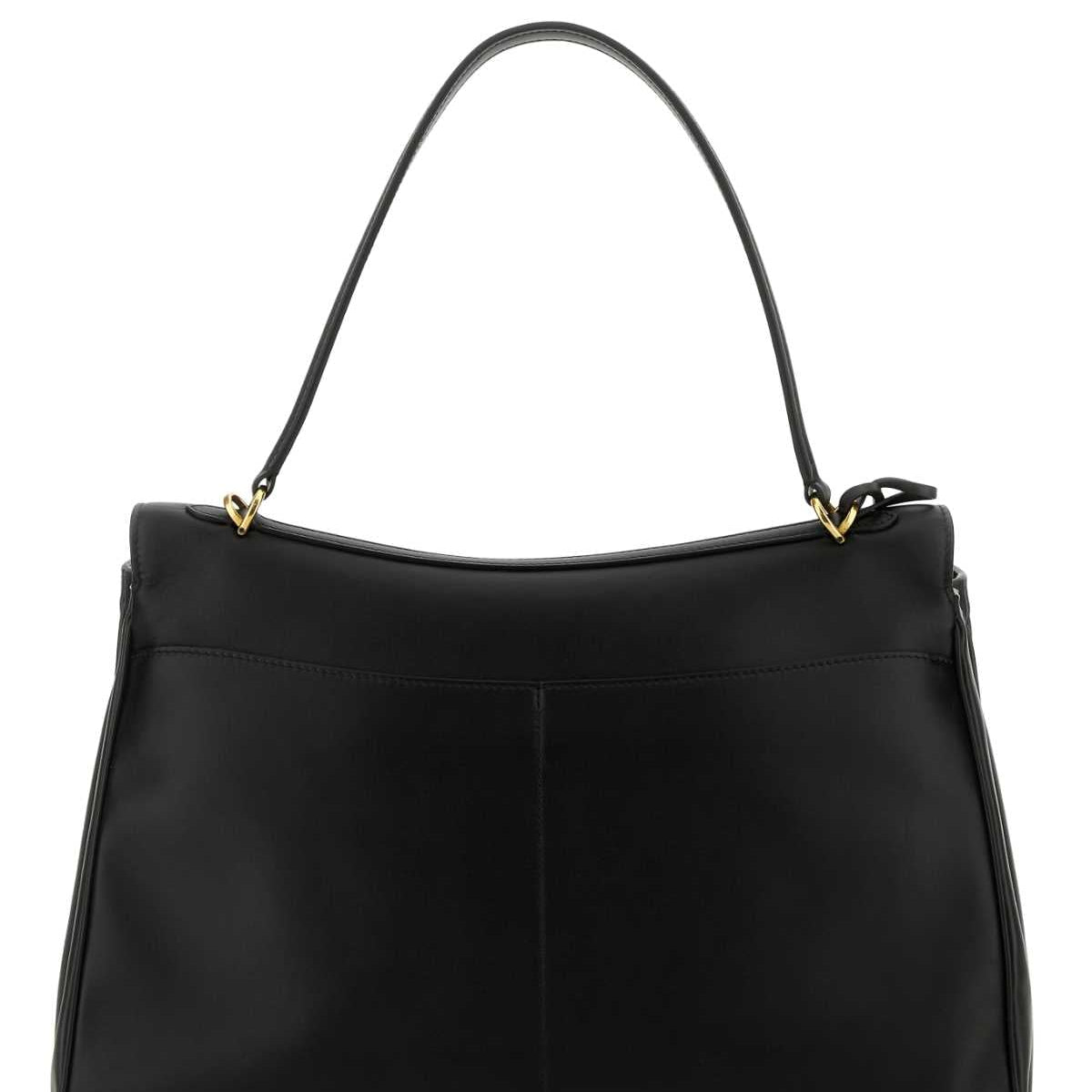Balenciaga Women Black Leather Large Rodeo Handbag