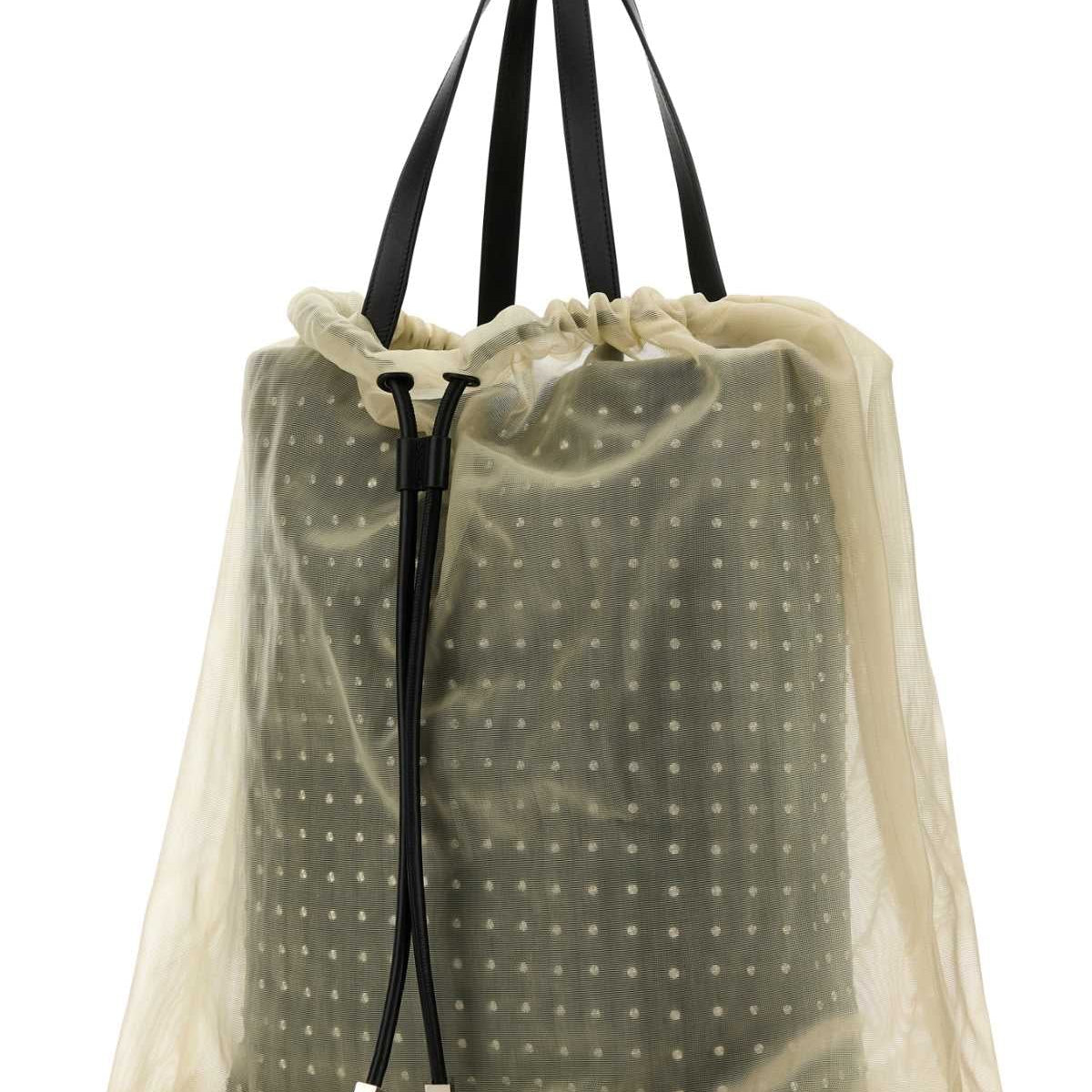 Alexander Mcqueen Women Two-Tone Leather And Tulle Nebula Shopping Bag