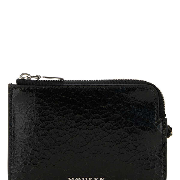 Alexander Mcqueen Men Black Leather Card Holder