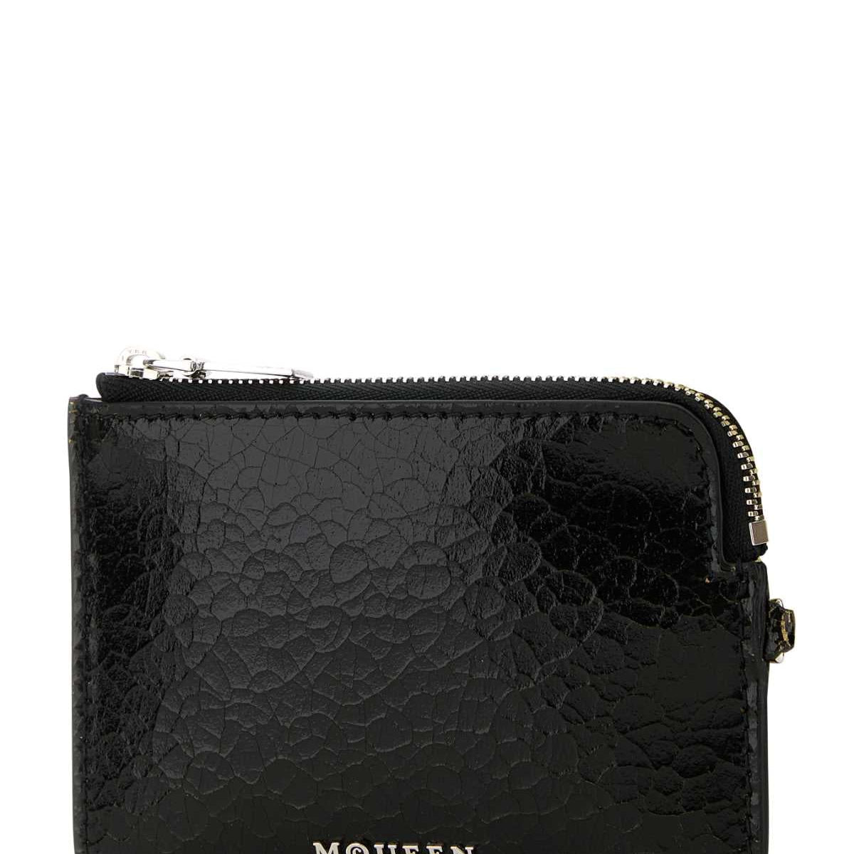 Alexander Mcqueen Men Black Leather Card Holder