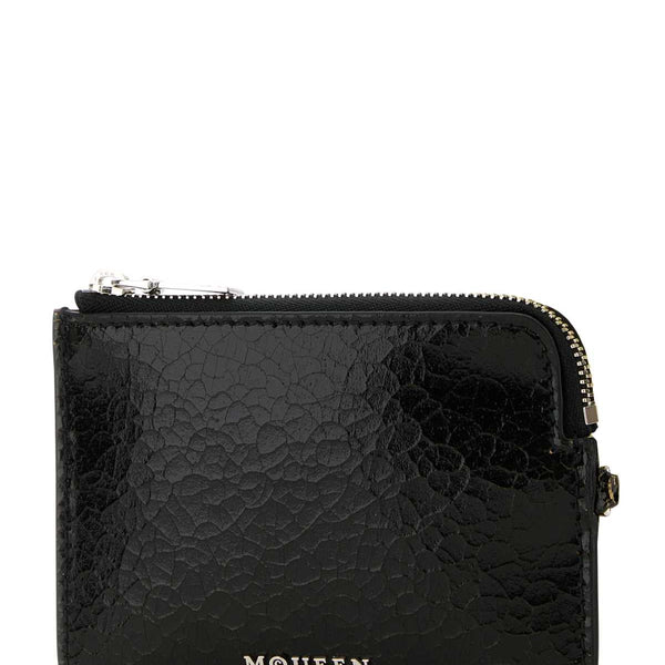Alexander Mcqueen Men Black Leather Card Holder