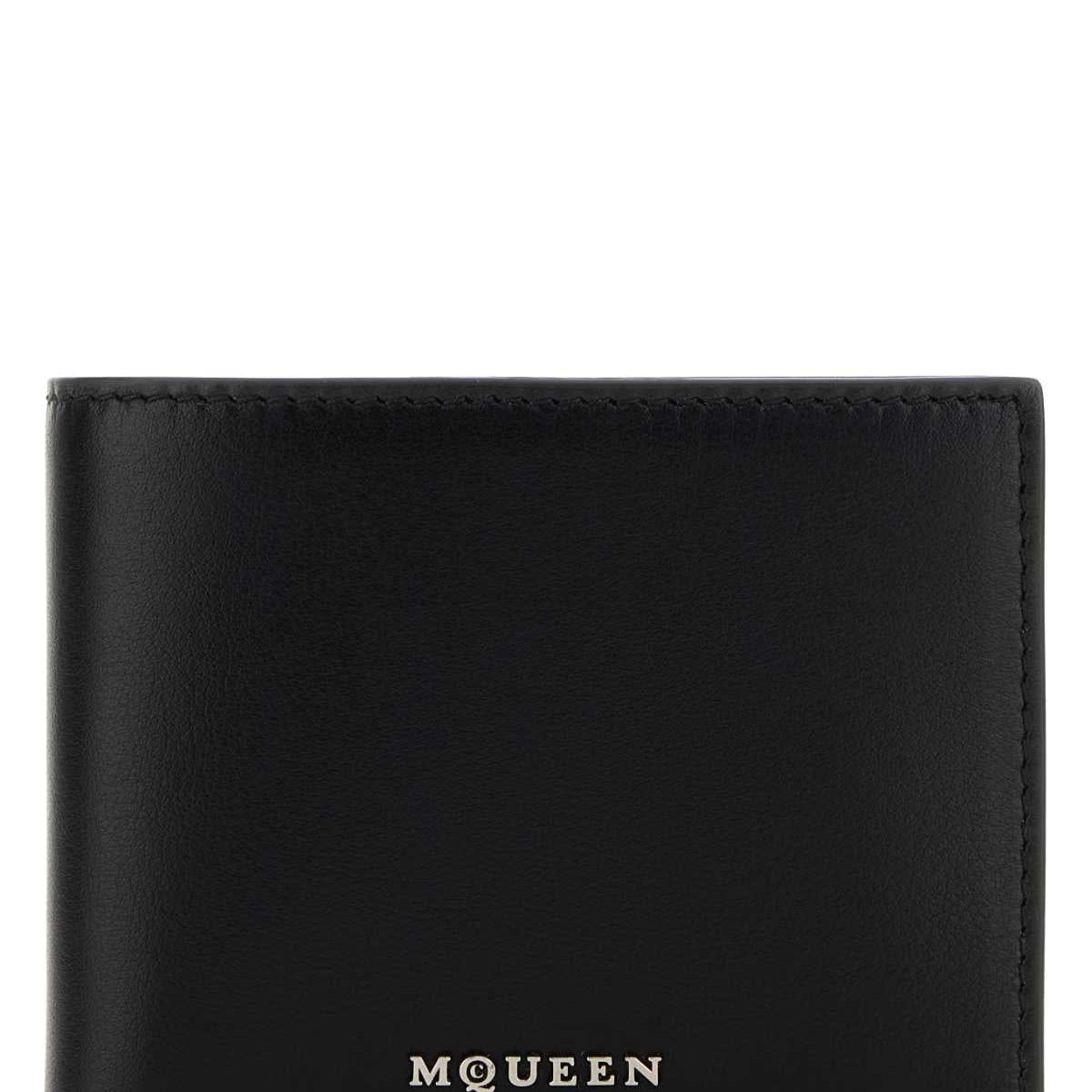 Alexander Mcqueen Men Black Leather Wallet