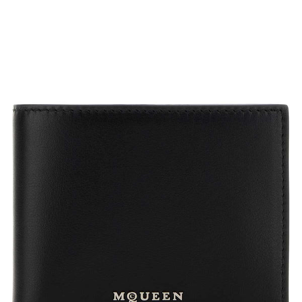 Alexander Mcqueen Men Black Leather Wallet