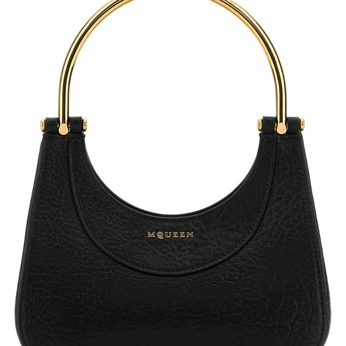 Alexander Mcqueen Women Black Leather Mini Cross-Bar Handbag
