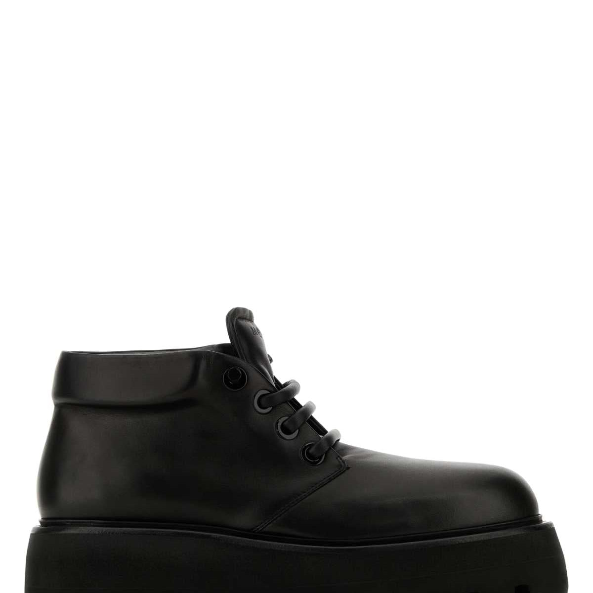 Alexander Mcqueen Men Black Nappa Leather Sofa Lace-Up Shoes