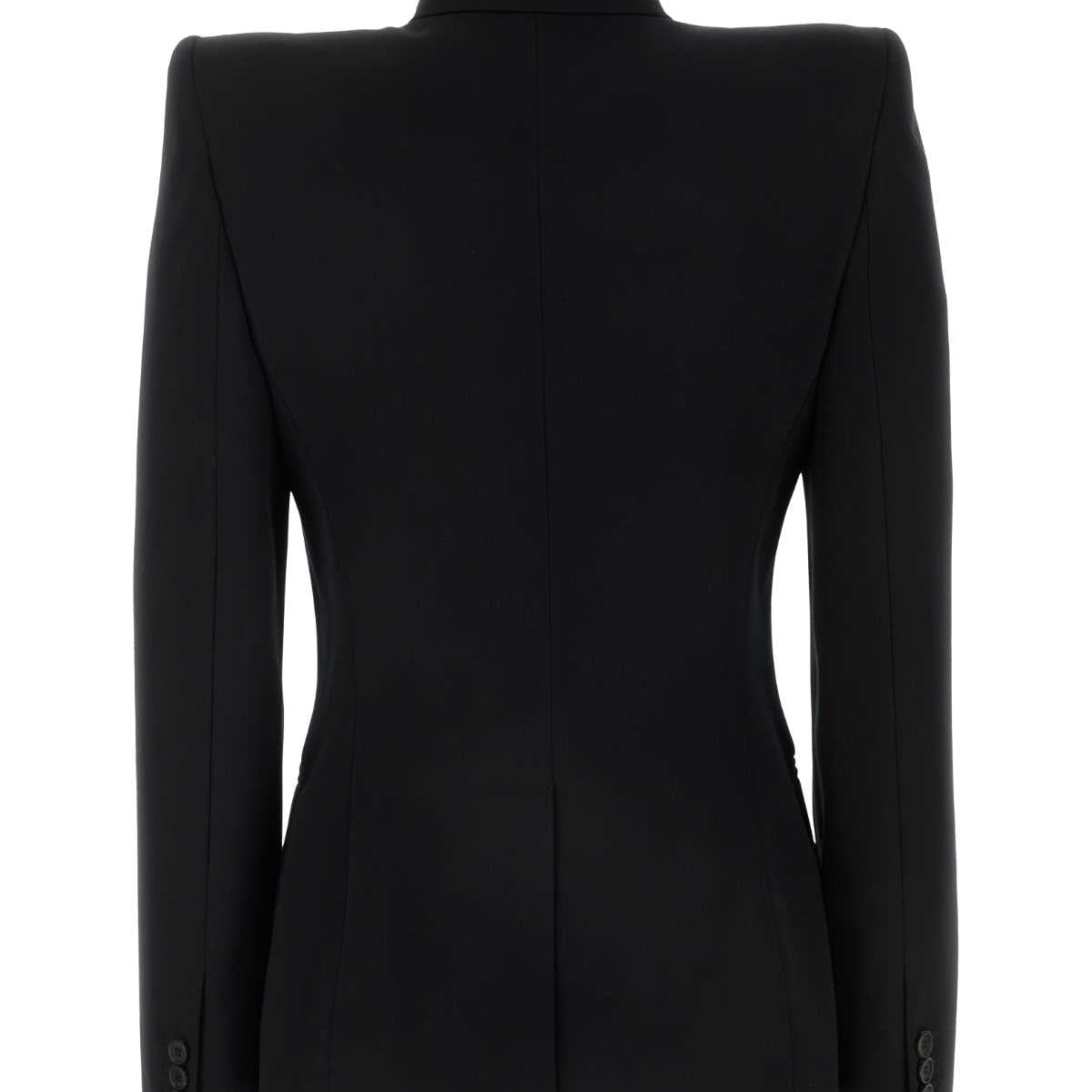 Alexander Mcqueen Women Black Wool Blazer