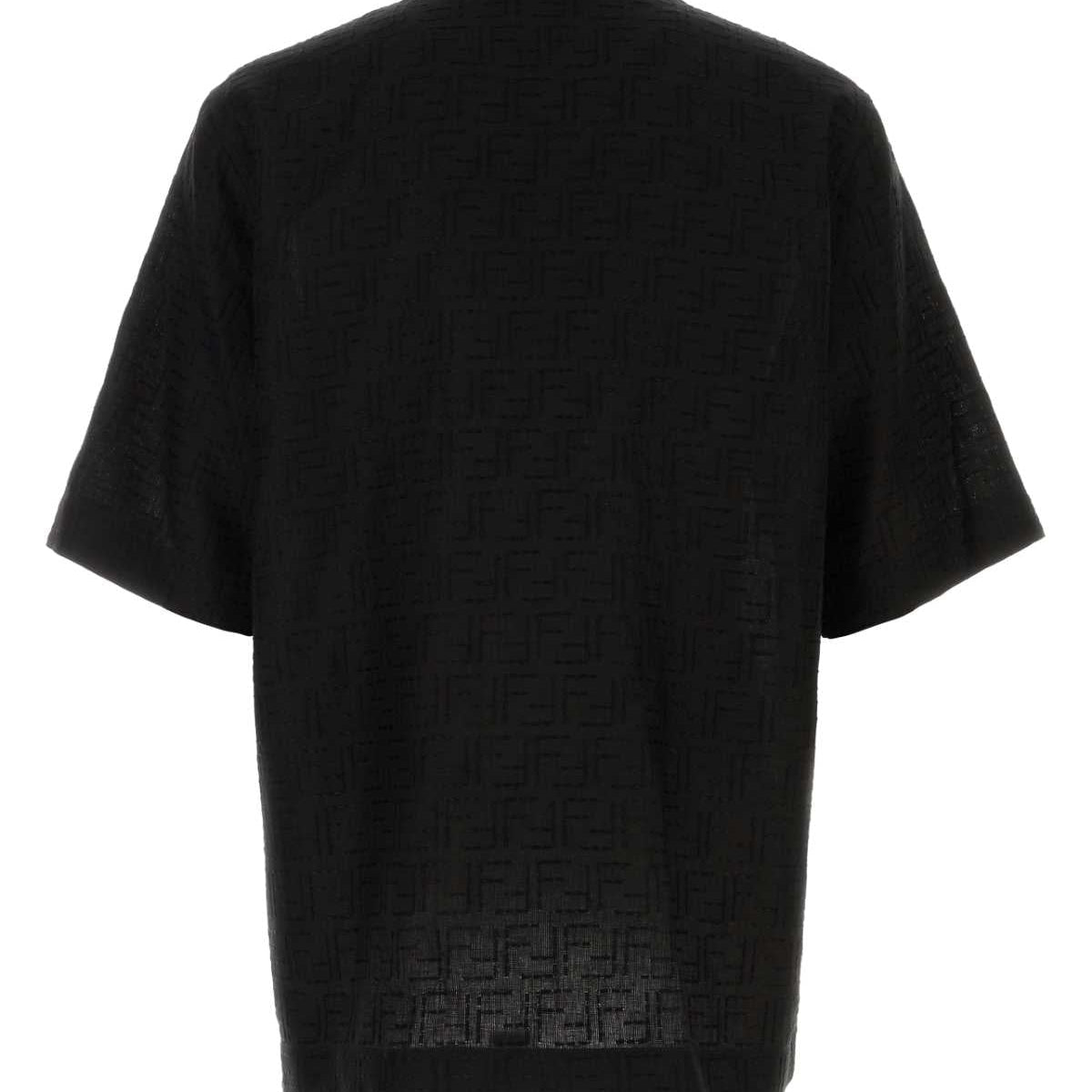 Fendi Men Black Linen Blend Shirt