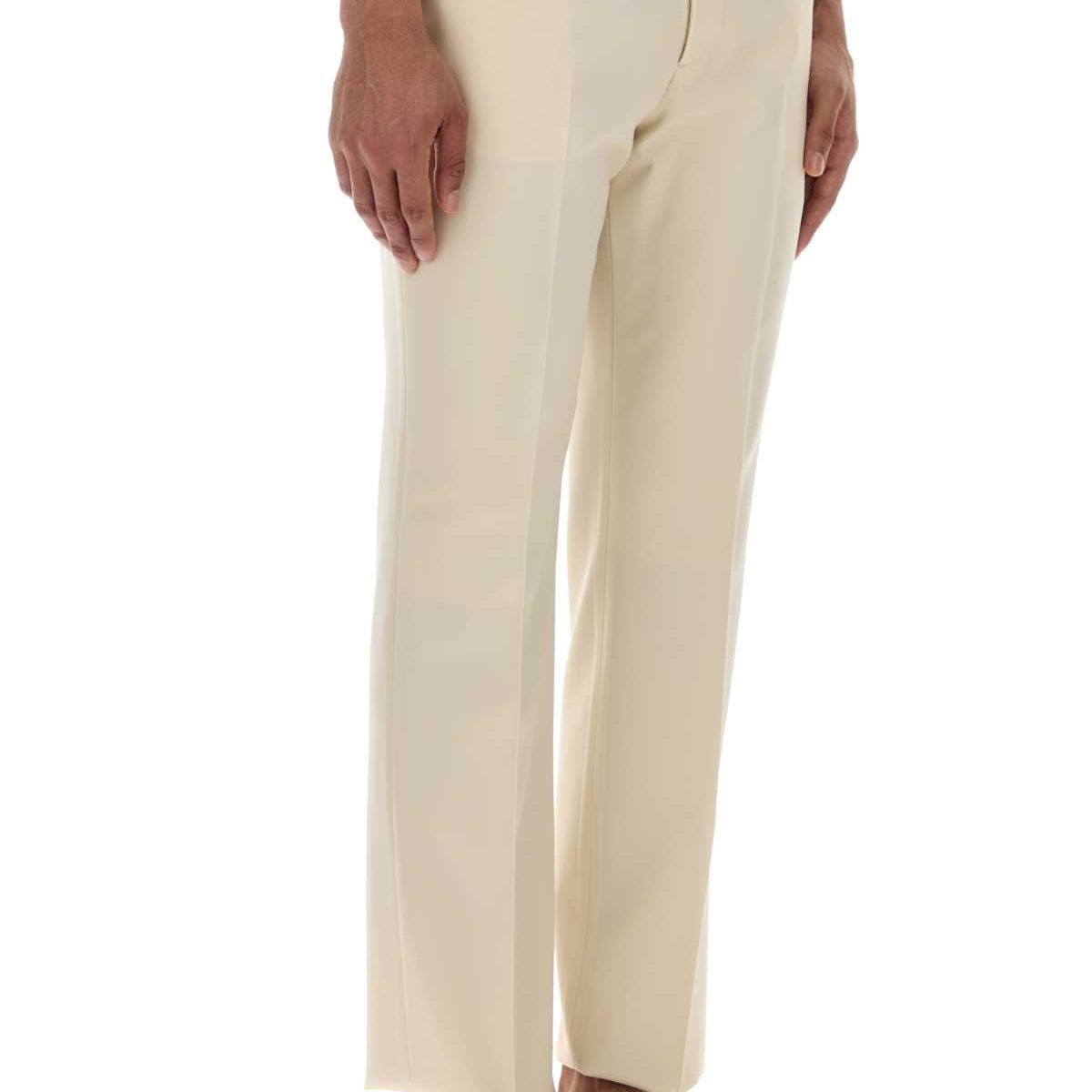 Fendi Men Ivory Gabardine Pant