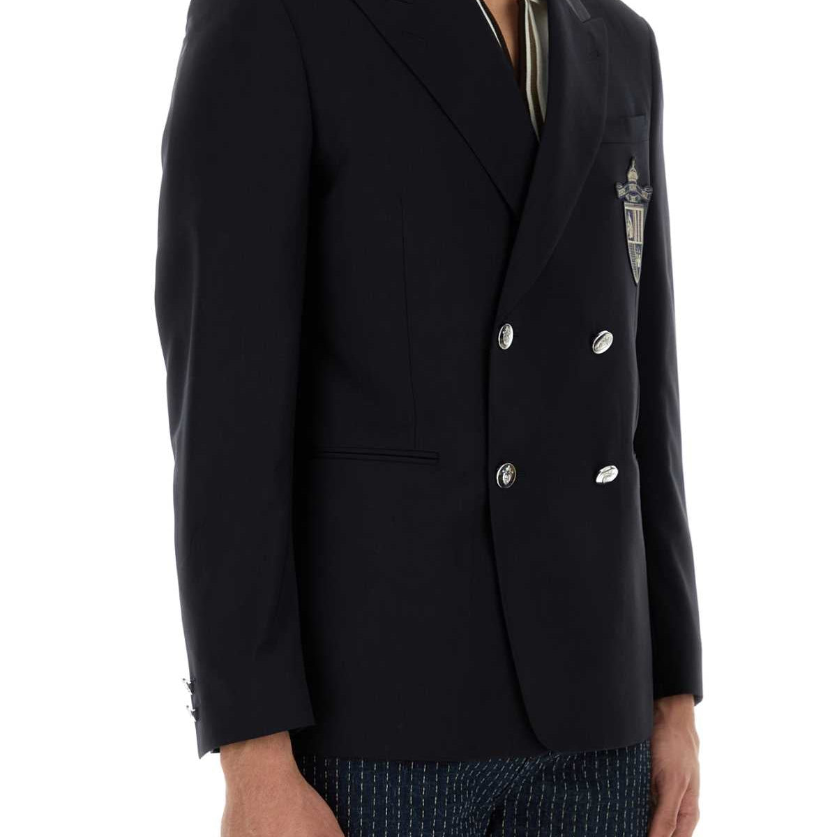 Fendi Men Midnight Blue Wool Blazer