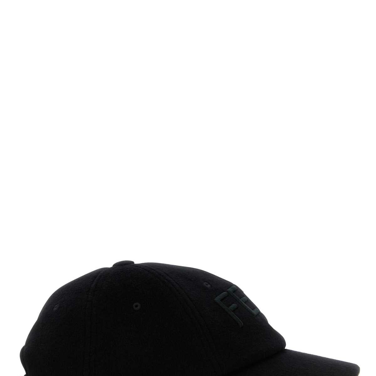 Fendi Men Black Wool Blend Baseball Cap
