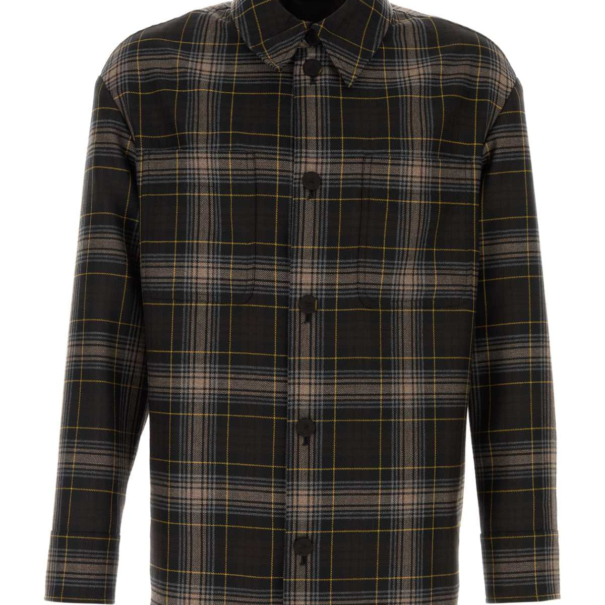 Fendi Men Embroidered Wool Shirt