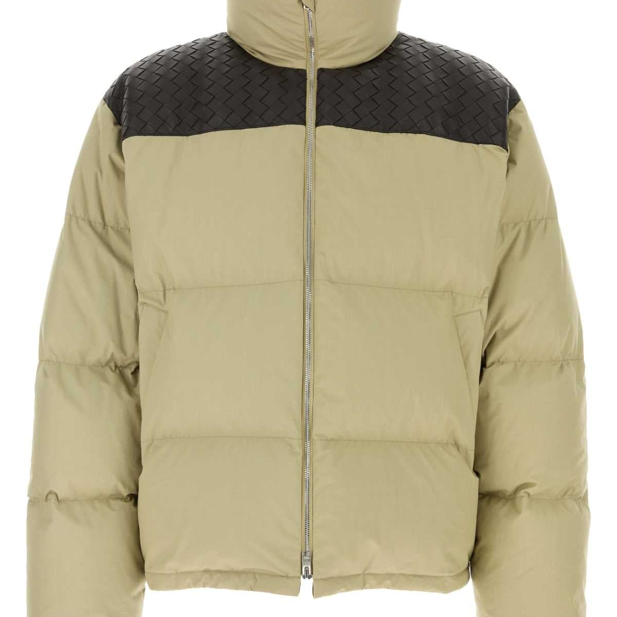 Bottega Veneta Men Beige Poplin Down Jacket