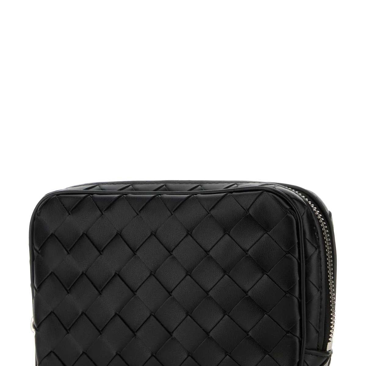 Bottega Veneta Men Black Leather Small Intrecciato Beauty Case