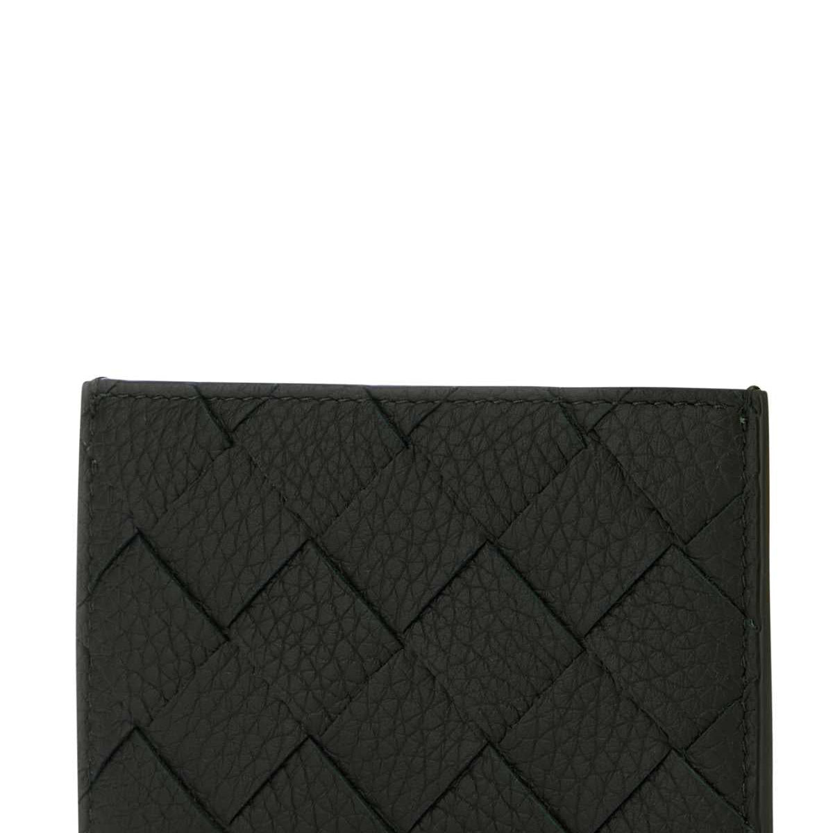 Bottega Veneta Men Bottle Green Leather Card Holder
