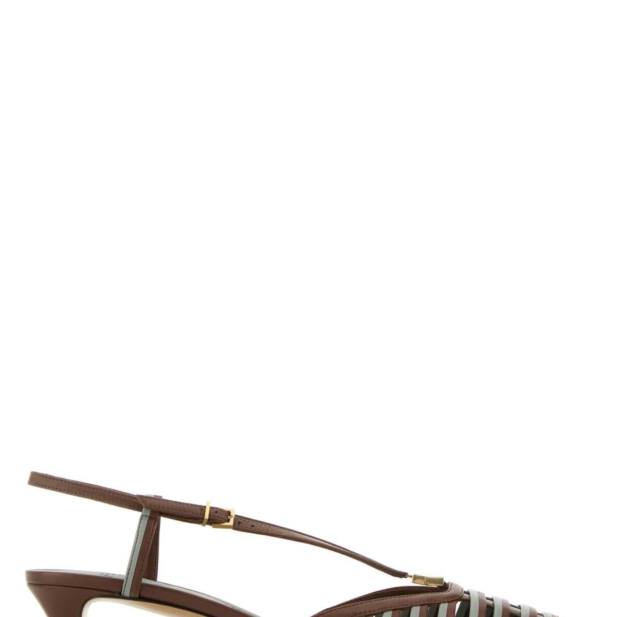 Fendi Women Two-Tone Leather Ffold Pumps