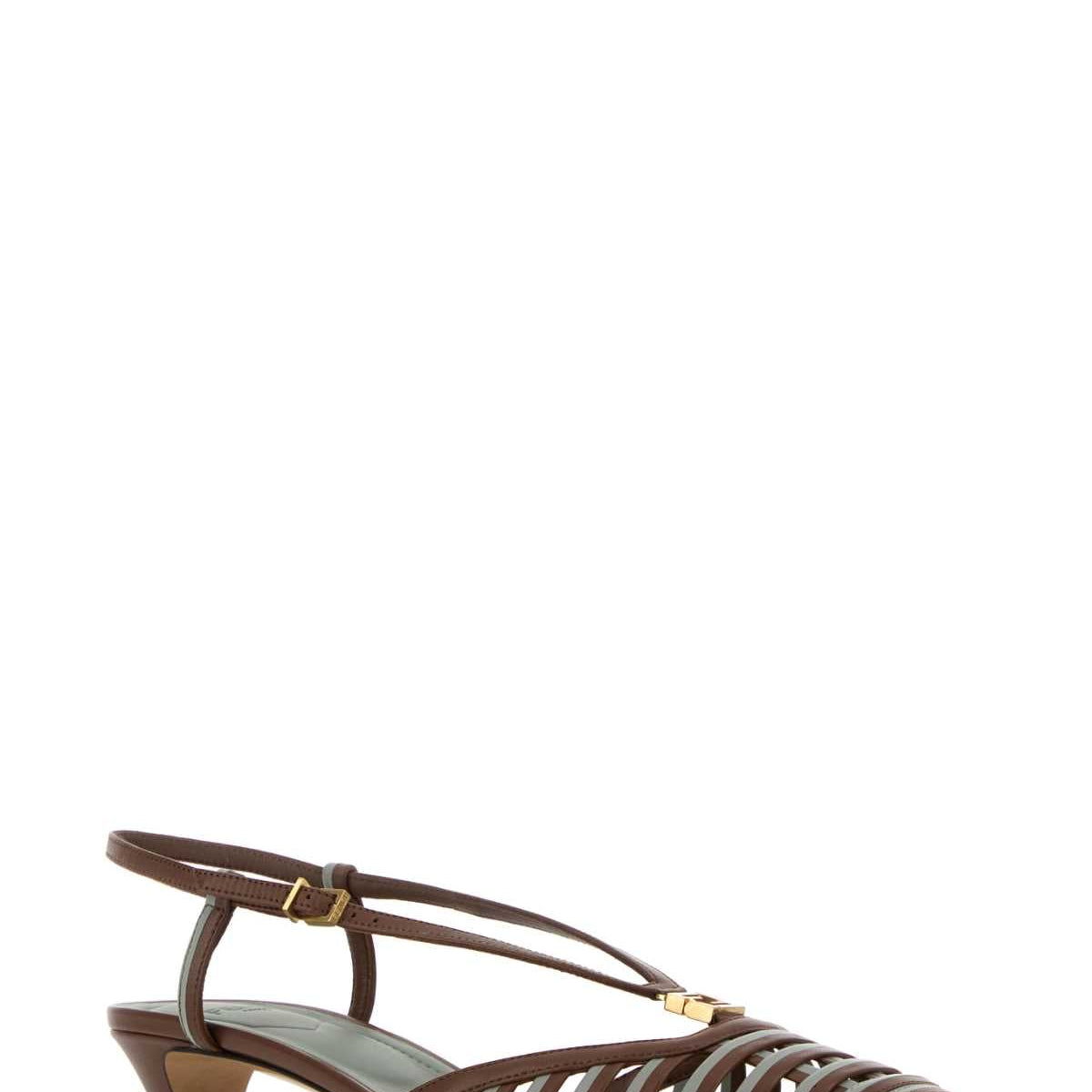 Fendi Women Two-Tone Leather Ffold Pumps