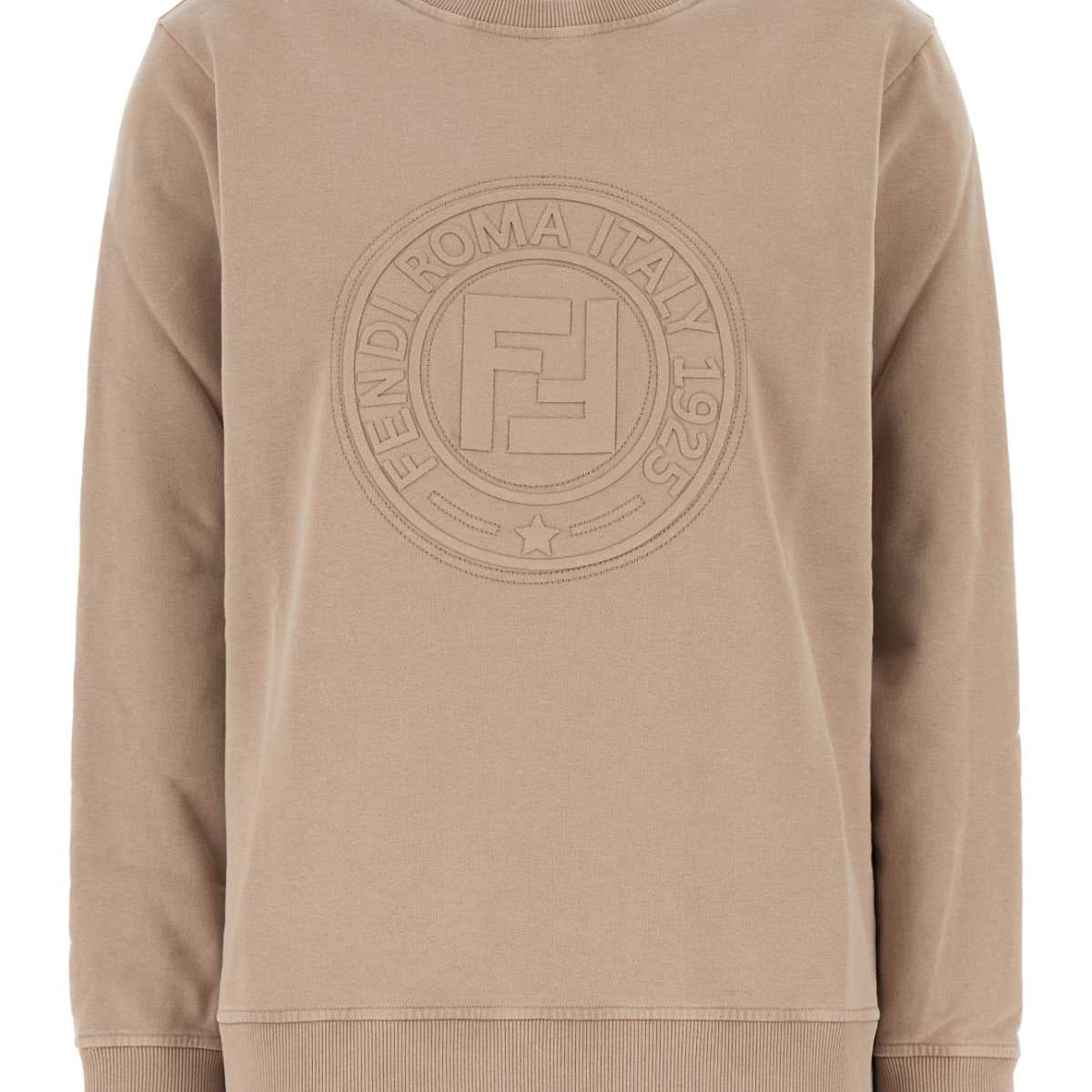 Fendi Women Cappuccino Cotton Oversize Sweatshirt