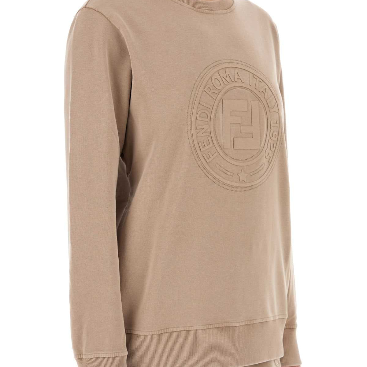Fendi Women Cappuccino Cotton Oversize Sweatshirt