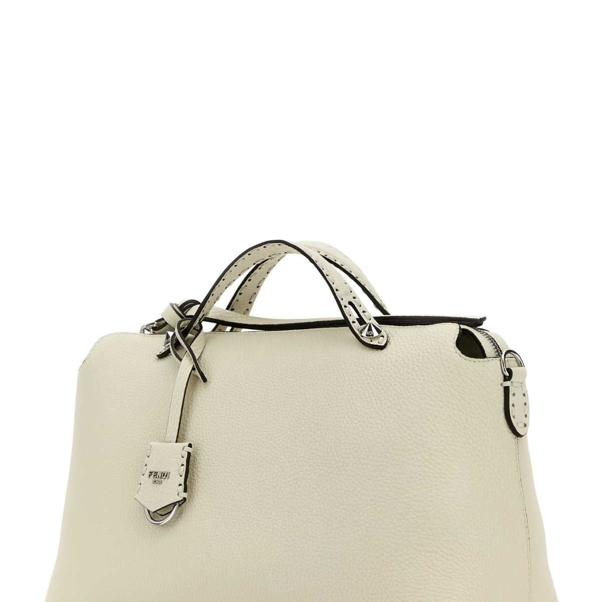Fendi Women Ivory Leather Large By The Way Handbag