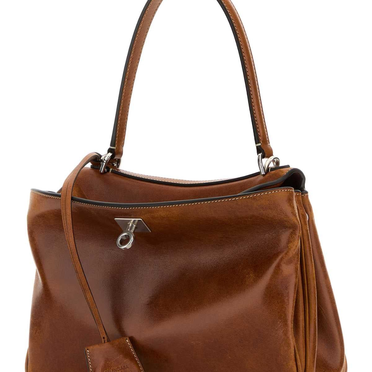 Balenciaga Women Caramel Leather Small Rodeo Handbag