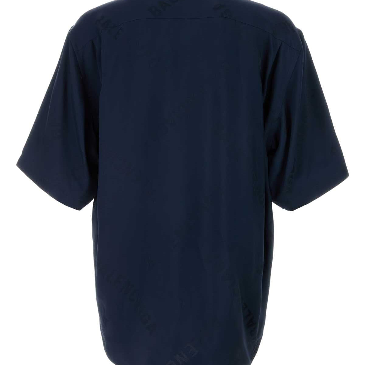 Balenciaga Men Blue Viscose Oversize Shirt