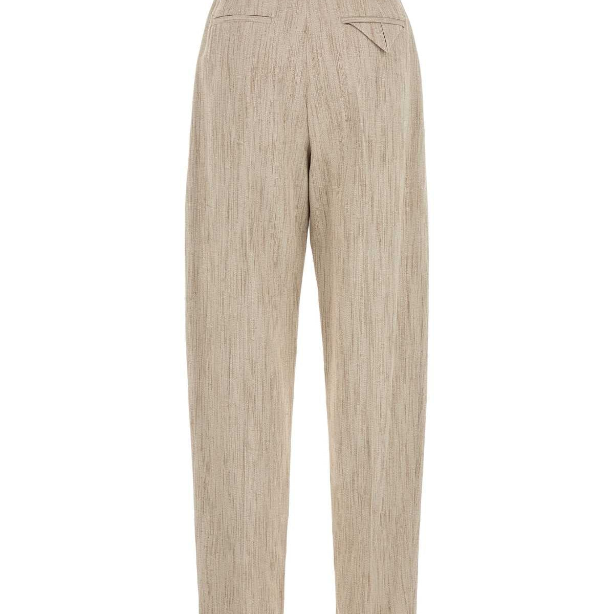 Bottega Veneta Women Melange Beige Viscosa Blend Pant