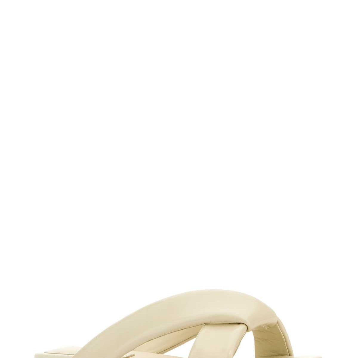 Bottega Veneta Women Ivory Leather Riva Slippers