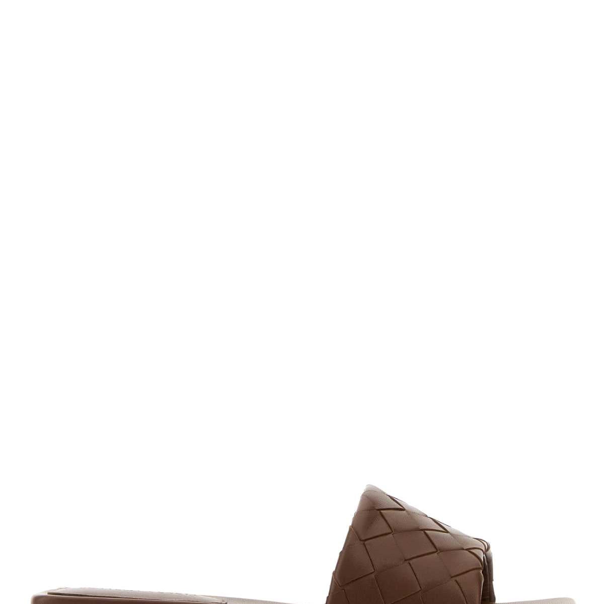 Bottega Veneta Women Brown Leather Parco Slippers