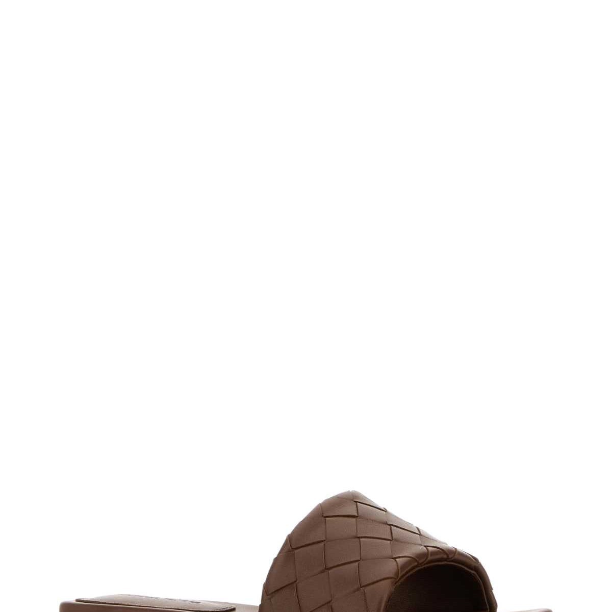Bottega Veneta Women Brown Leather Parco Slippers