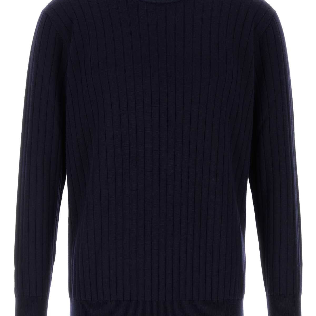 Bottega Veneta Men Dark Blue Wool Sweater