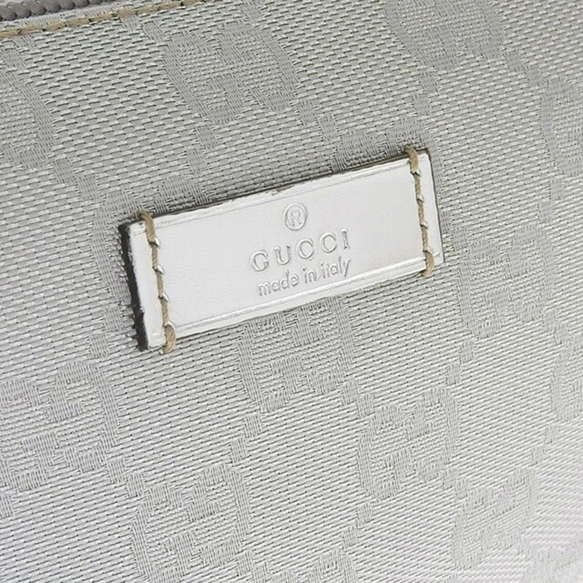 Gucci Bag Ladies Handbag Canvas GG Hand Pouch Silver 190393 Invited