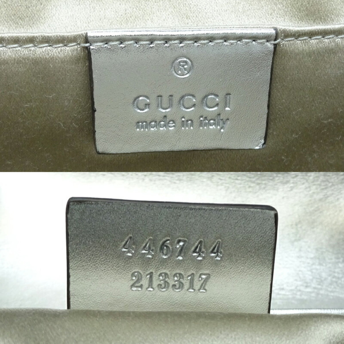 Gucci GG Marmont Mini Sequin Women's Shoulder Bag 446744 Leather Silver