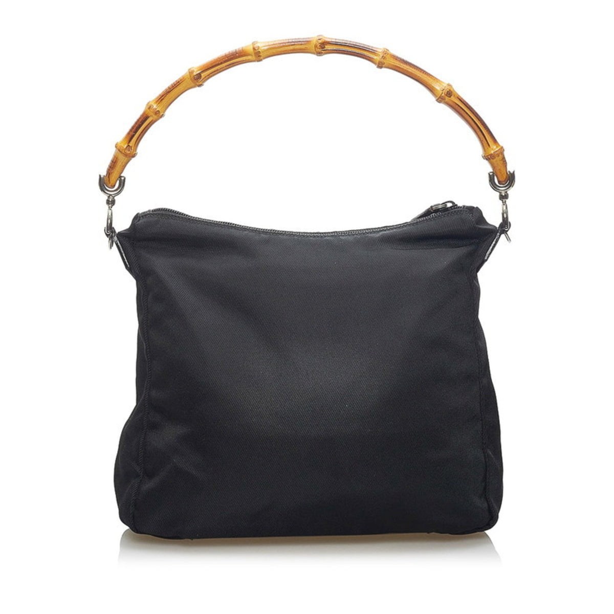Gucci Bamboo Handbag Shoulder Bag 000 2058 Black Nylon Leather Ladies GUCCI
