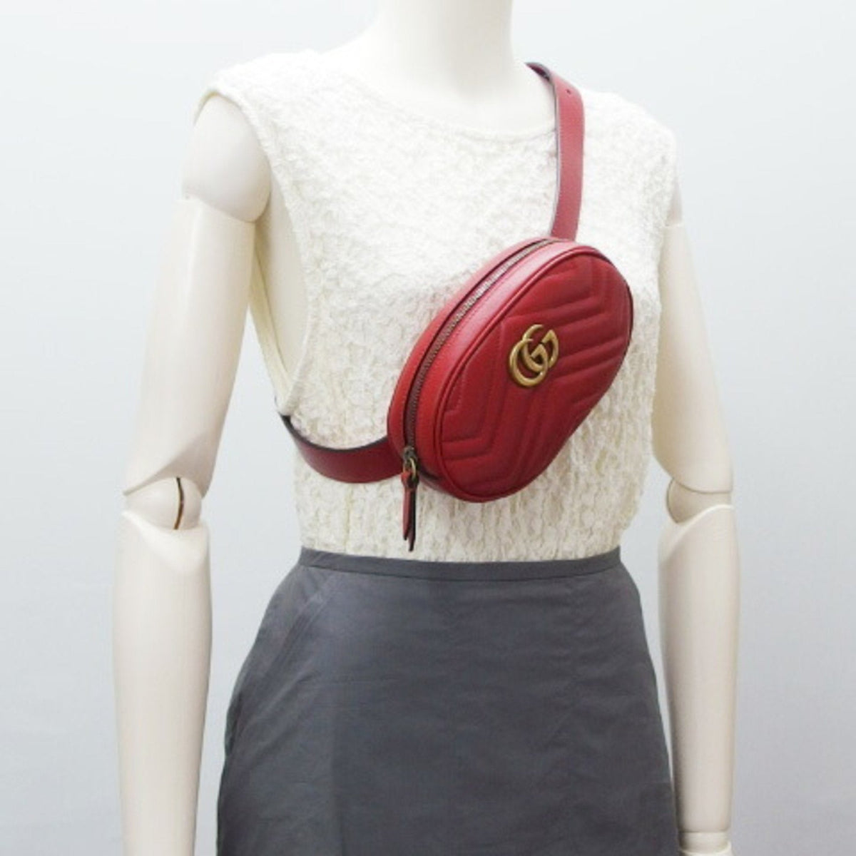 Gucci GG Marmont belt bag red 476434