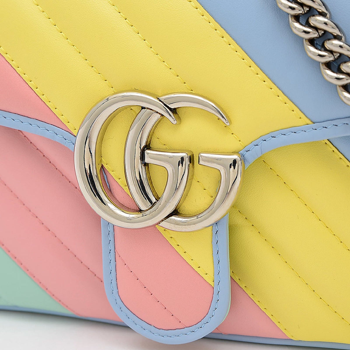Gucci GG Marmont chain shoulder bag leather pastel multicolor 443497