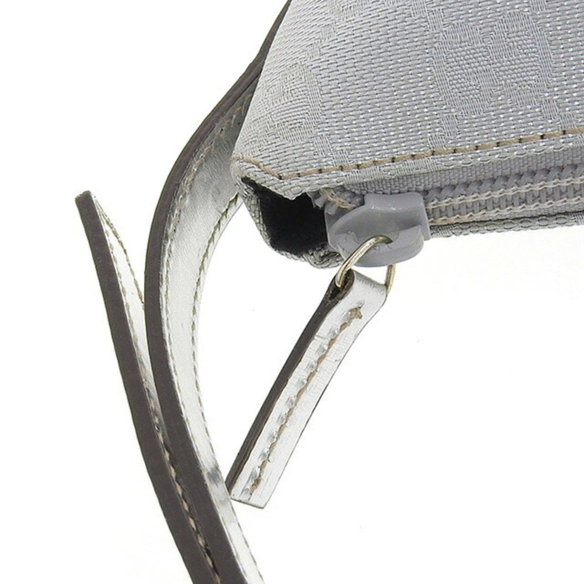 Gucci Bag Ladies Handbag Canvas GG Hand Pouch Silver 190393 Invited