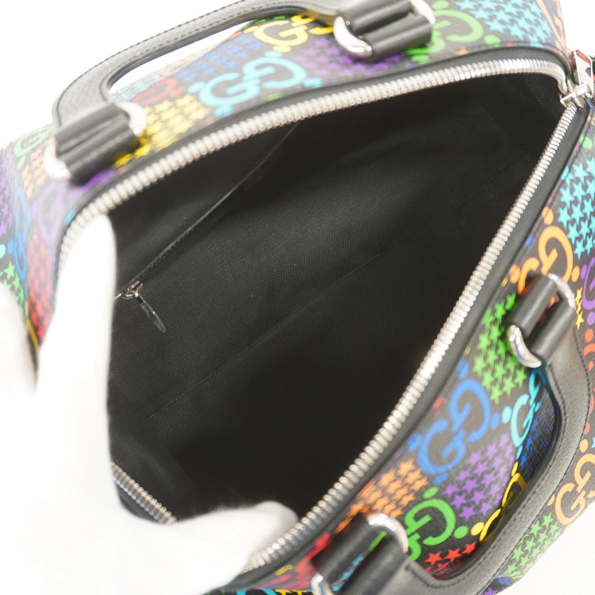Gucci Boston Bag GG Psychedelic 587866 Multicolor Silver Metal
