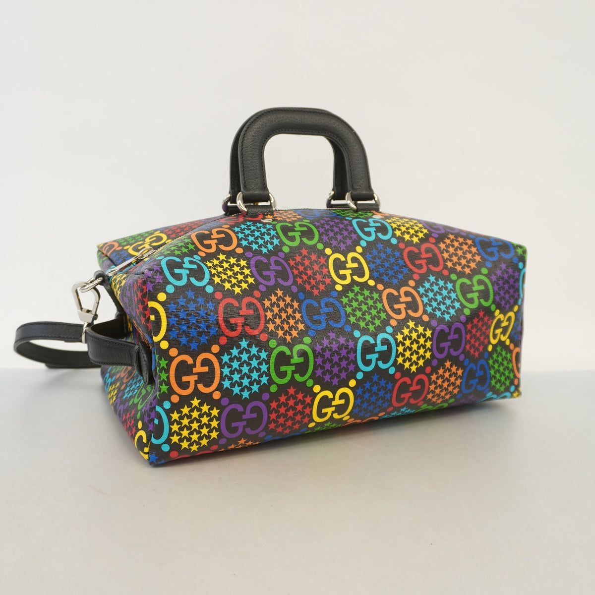 Gucci Boston Bag GG Psychedelic 587866 Multicolor Silver Metal