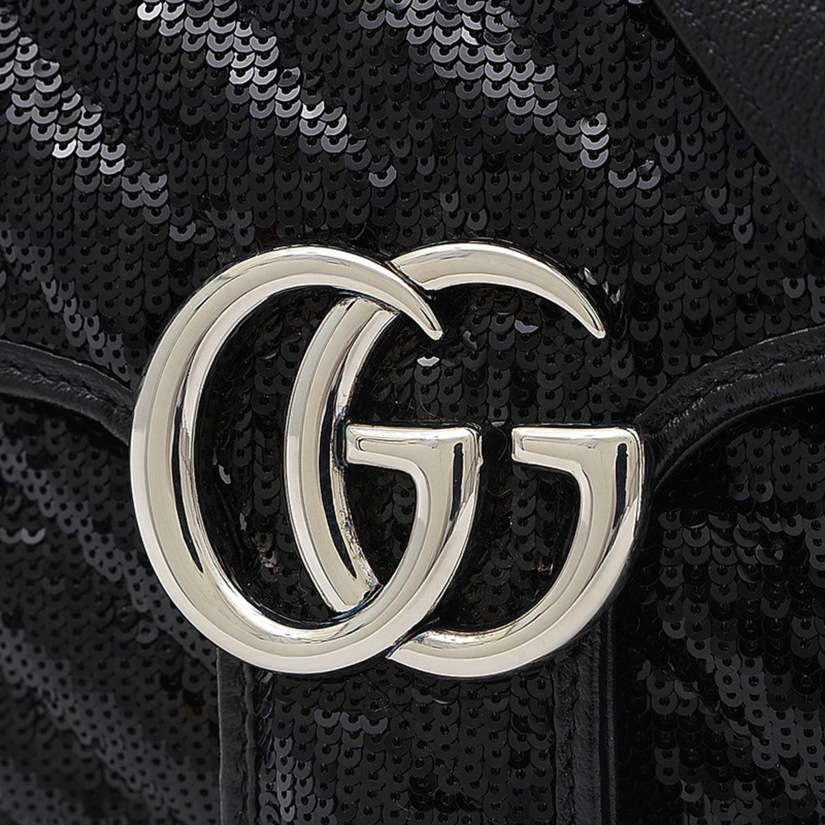 Gucci GG Marmont Small Sequin Shoulder Bag Black 443497